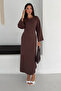 Women's Crew Neck Spanish Sleeve Long Midi Dress - 4