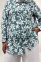 68094 Plus Size Cuffed Patterned Mango Tunic - Leaf Pattern Nefti - 2