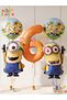 Minions Balloon 5 Piece Set 6 Year Old Birthday Set Orange Color Number Foil Balloon and Minion Foil Balloon Set