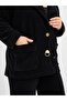 Women's Double Suit with Large Size Corduroy Textured Gold Buttons and Wide-Legged Pants with Pockets - 7