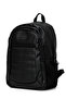 Backpack Unisex Black Leather Quilted Bpck - 2