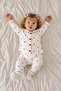 Baby Girl Set - Pajama Set - Heart Patterned 2-Piece Set with Collar and Buttoned Bottom and Top Set - 2