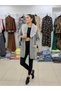 Women's a Quality Faux Fur Double-Sleeved Knit Cardigan with a Detachable Collar - 2