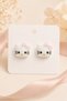 Children's Magnetic Earrings, Multi-Colored Bowknot, White Cat Figure, No Hole Earrings, 1 Pair - 3