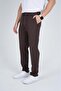 Boyfriend Fit Fabric Jogger Pants with Elastic Waistband and Buttons - 2