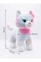 Meowing Colorful Plush Cat Toy - Soft Gift Cat Figure with Cute Bow - 5