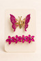 Product Title: Set of 2 Women's Hair Clips with Butterfly and Flower Figures, Bead Detail, Gold Stylish Hair Accessory - 4