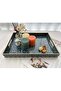 Large Rectangular Ottoman Serving Tray Plastic Serving Tray with Handles for Living Room for Ottoman Coffee Table Boho Style - 3