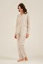 Women's Long Sleeve Modal Fabric Shirt Pajama Set (with Socks as a Gift) - 7