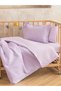 100% Cotton Hypoallergenic Baby Duvet Cover Set Pique and Bedspread Lilac