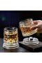360 °   Rotating Premium Metal Bearing Glass Cup |   Patterned Premium Cocktail and Beverage Glass 270 ml - 5
