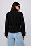 Women's Stand Collar Cashmere Pocket Lined Belted Coat - 3