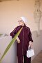 Women's Piping Detailed Stand Collar Zippered Hijab Tracksuit Set - 6