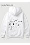 Aquarius Zodiac Constellation Printed on Back and Chest Hooded Cotton Sweatshirt – Aquarius (Hoodie)