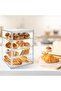 Baborech Pastry Display Case, Large Bakery and Cookie Display Stand for Kitchen Counter, 4 Tier Clear Bread Storage - 5