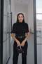 Black Turtleneck Draped Blouse