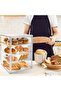 Baborech Pastry Display Case, Large Bakery and Cookie Display Stand for Kitchen Counter, 4 Tier Clear Bread Storage - 6