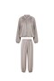 Beige Soho Bomber Jacket Pants Satin Set