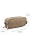 Large Size Crinkle 3 Zipper Pen Holder Mobile Phone Makeup Handheld School Bag Wallet Camel 1415K - 2