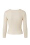 Ecru Guipure Embroidered V-Neck Knitwear - 2