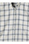 Özmarka New Season Ecru Regular Fit Plaid Men's Shirt - 5