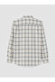 Özmarka New Season Ecru Regular Fit Plaid Men's Shirt - 6