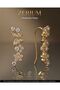 Women's Steel Earrings with Hook Model, Stone-Embellished Butterfly and Flower Figures - 2