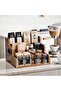 Portalof Liquor Bottle Storage Rack Wooden Multi-Layer Display Shelf for Liquor, Whiskey, and Beverages - 2