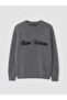 Vizyon New Season Anthracite Crew Neck Printed Men's Knitwear Sweater - 5