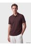 Vizyon New Season Brown Polo Collar Combed Cotton Men's T-Shirt