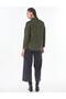 Shirt Collar Suede Blouse Dark Khaki - 5