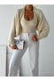 Women's Knitwear Beige Color Bat Sleeve Bolero Cardigan