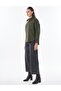 Shirt Collar Suede Blouse Dark Khaki - 4