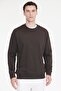 Men's Brown Cotton Standard Fit Regular Cut 2 Thread Crew Neck Sweatshirt - 3