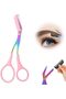 Professional 2 in 1 Eyebrow Scissors with Comb Stainless Steel Micro Eyebrow Trimmer Shaping Tool for Women