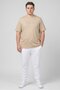 Men Sportswear Fit Short Sleeve Outdoor T-Shirt, Beige - 3