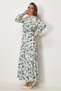 Belted Flower-Patterned Dress 46555 - 2