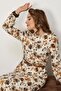 Belted Flower-Patterned Dress 46555 - 3