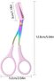Professional 2 in 1 Eyebrow Scissors with Comb Stainless Steel Micro Eyebrow Trimmer Shaping Tool for Women - 7