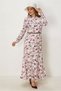 Belted Flower-Patterned Dress 46555 - 2