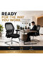 Ergonomic Mesh Office Visitor Chair with Adjustable Lumbar Support, Height Adjustable Armrests, Padded Seat, Breathable Backrest & Chrome Cantilever Base, Black - 8
