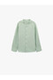 Buttoned Stand Collar Cotton Basic School Shirt - 3