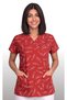 Women's V-Neck Bat Sleeve Ataturk Signature Blue, Red, Black Terycotton Doctor Scrubs Uniform Single Top