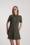 Women's Buttoned Pleated Detail Dress - 8