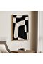 ALAYRA Black Beige Neutral Abstract Wall Art Natural Wood Frame 60x80 cm