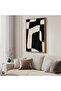 ALAYRA Black Beige Neutral Abstract Wall Art Natural Wood Frame 60x80 cm - 3