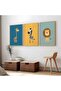 Signtouch Learning Safari Animal Nursery Wall Art 3-Piece Outer Frame 50x70 cm - 4