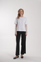 Women's Stone Print Lace Detail Blouse - 5