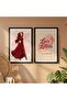 Signtouch Romantic Love Letters Cafe Wall Art 2-Piece Black Frame 50x70 cm