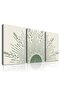 Signtouch Sage Green Sun Geometric Century Wrap Framed Wall Art 3-Piece 40x60 cm